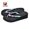 Women's wedge flip flops ladies rainbow strap